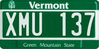 VT license plate XMU137