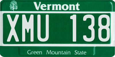 VT license plate XMU138