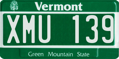 VT license plate XMU139