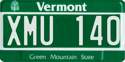 VT license plate XMU140