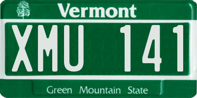 VT license plate XMU141