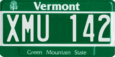 VT license plate XMU142
