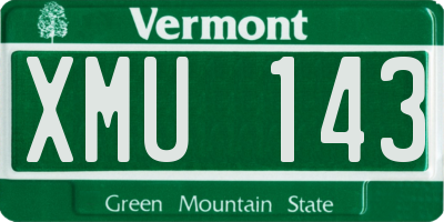 VT license plate XMU143