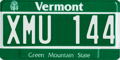VT license plate XMU144