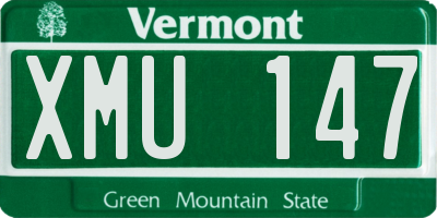 VT license plate XMU147