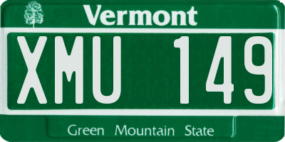 VT license plate XMU149
