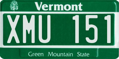 VT license plate XMU151