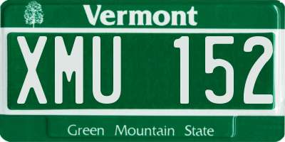 VT license plate XMU152