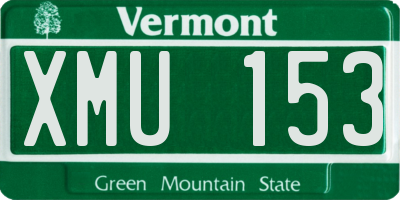 VT license plate XMU153