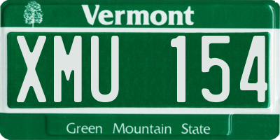 VT license plate XMU154