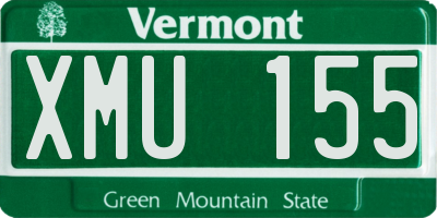 VT license plate XMU155