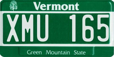 VT license plate XMU165