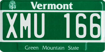 VT license plate XMU166
