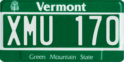 VT license plate XMU170