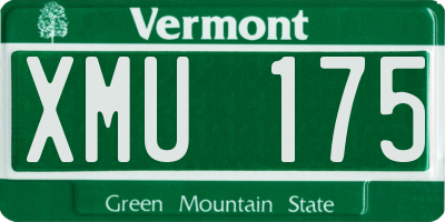 VT license plate XMU175