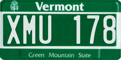 VT license plate XMU178