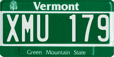 VT license plate XMU179