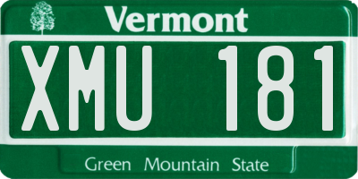 VT license plate XMU181