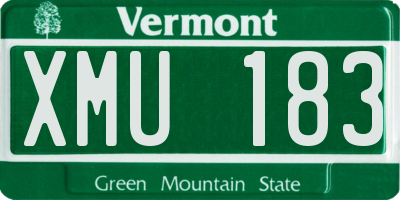 VT license plate XMU183