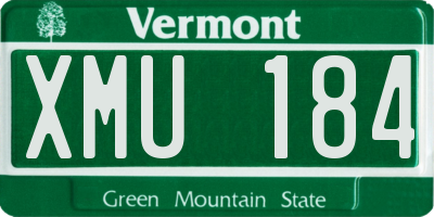 VT license plate XMU184