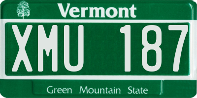 VT license plate XMU187