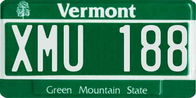 VT license plate XMU188