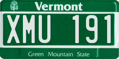 VT license plate XMU191