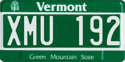 VT license plate XMU192