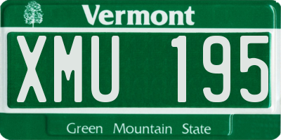 VT license plate XMU195
