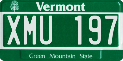VT license plate XMU197