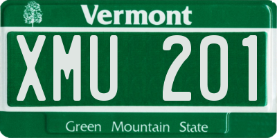 VT license plate XMU201