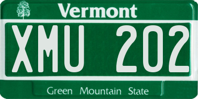 VT license plate XMU202