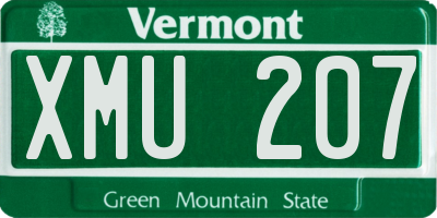 VT license plate XMU207