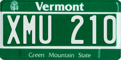 VT license plate XMU210