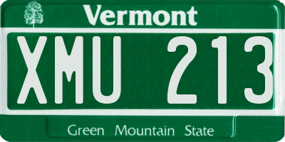 VT license plate XMU213