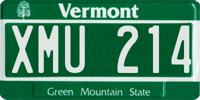 VT license plate XMU214