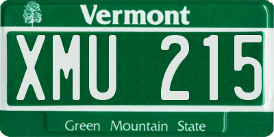 VT license plate XMU215