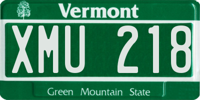 VT license plate XMU218
