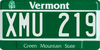 VT license plate XMU219