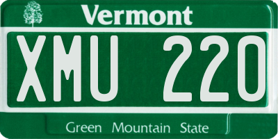 VT license plate XMU220