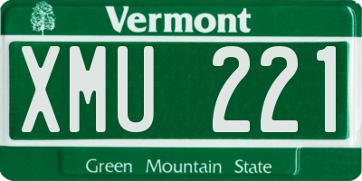 VT license plate XMU221