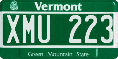 VT license plate XMU223