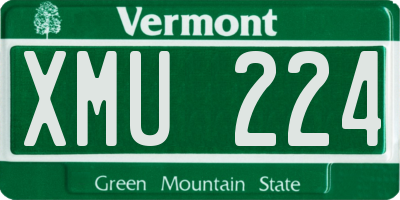 VT license plate XMU224