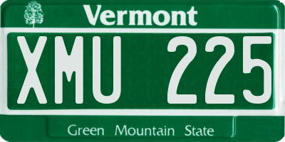 VT license plate XMU225