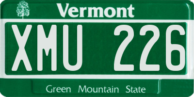 VT license plate XMU226