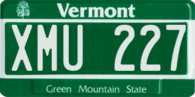 VT license plate XMU227