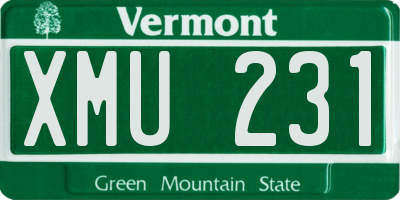 VT license plate XMU231