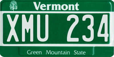 VT license plate XMU234