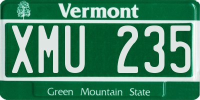 VT license plate XMU235