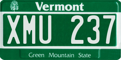 VT license plate XMU237